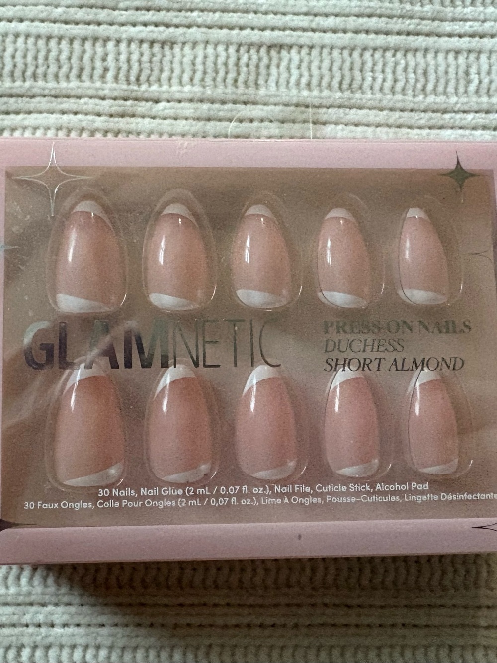 Glamnetic Press-On Nails Duchess Short Almond in Pink French Tip